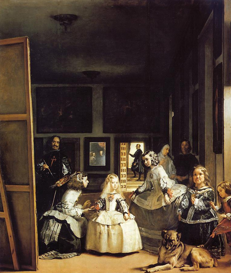 Fig. 6: Hvor de andre værker og kunstnere, der nævnes i ”Court of the Crimson King”-scenen, taler direkte til filmens tematik og visuelle stil, tilbyder Velázquez’ Las Meninas en anden form for kode til at dechifrere Theos møde med Nigel.
