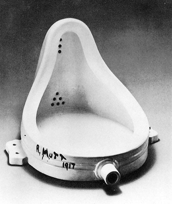 Fig. 3-4: To klassiske dadaistiske værker, begge skabt af Marcel Duchamp (i hhv. 1917 og 1919).