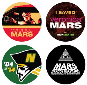 Fig. 6: Folkene bag Veronica Mars – The Movies Kickstarter-projekt producerede stickers til fans, der støttede projektet med mere end $10.