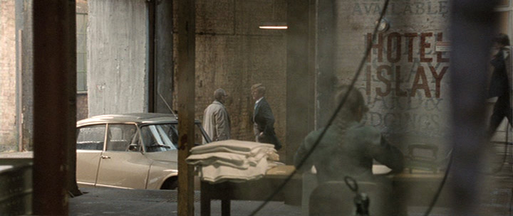 Fig. 14. Smiley and Guillam’s conversation seen from inside a laundry.