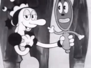 Fig. 9-10: Fleischer selectively combines recognizable elements from the original fairytale about Snow White and some arbitrary, self-invented gags.