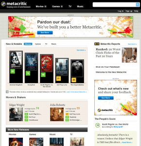 Fig. 1: Metacritic.com. Er vi alle blevet kritikere?
