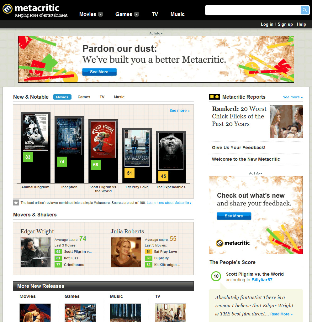 Fig. 1: Metacritic.com. Er vi alle blevet kritikere?