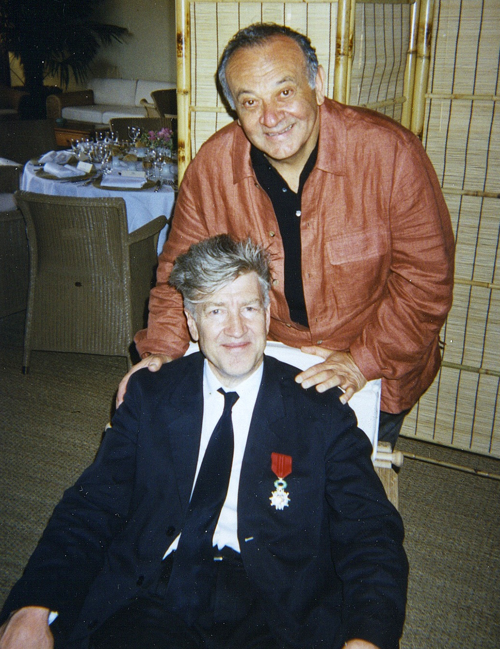 Fig. 6: Lynch med komponisten Badalamenti, der er interviewet til bogen. (Foto stillet til rådighed af Angelo Badalamenti).