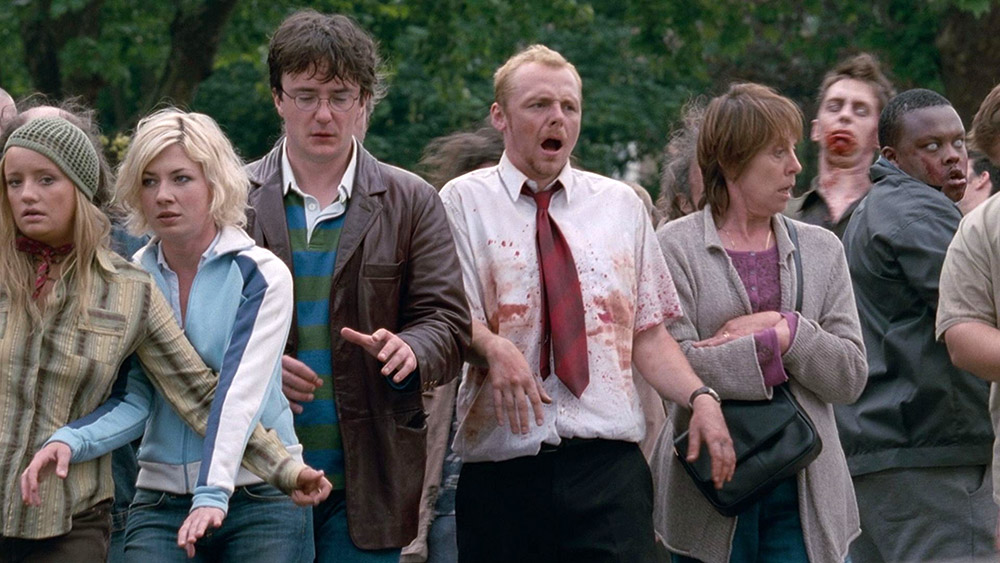 Fig. 2: Shaun of the Dead (2004) is a combination of zombie film and romantic comedy.