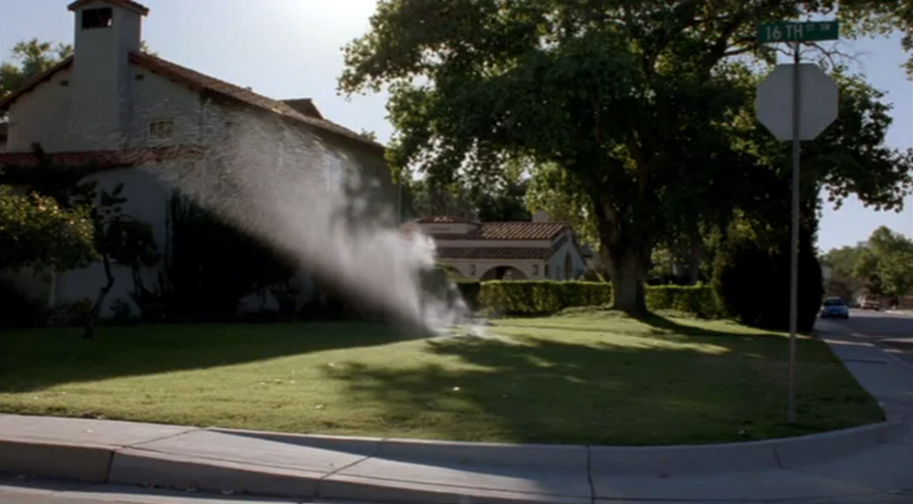 Fig 6: The beautiful veneer of suburbia, illustrated by the sounds of birds and a sprinkler.