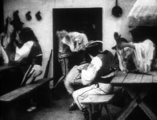Fig. 2: Jánošík (dir. Jaroslav Siakeľ, 1921). Notice here the emphasis on folk dancing and folk costume. As benefits the film’s genesis, this scene draws heavily from Jiří Mahen’s 1910 stage play in both the staging and the perspective.