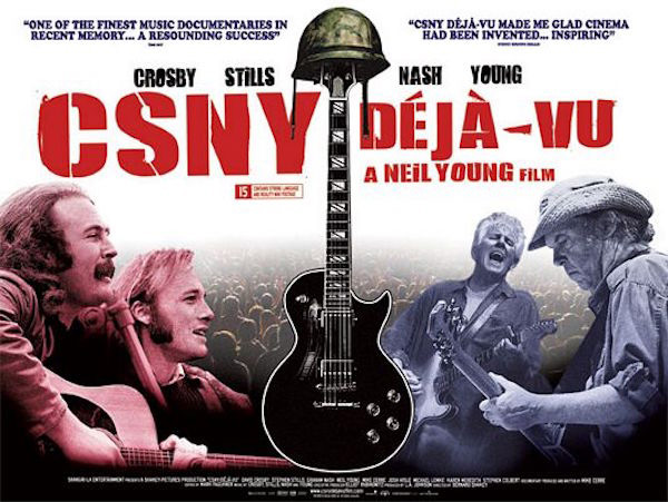 Fig. 15: På filmplakaten til Youngs dokumentar om den meget politiske 2006 CSNY-tour er guitaren i bedste Vietnam-ikonografi blevet iklædt militærhjelm.