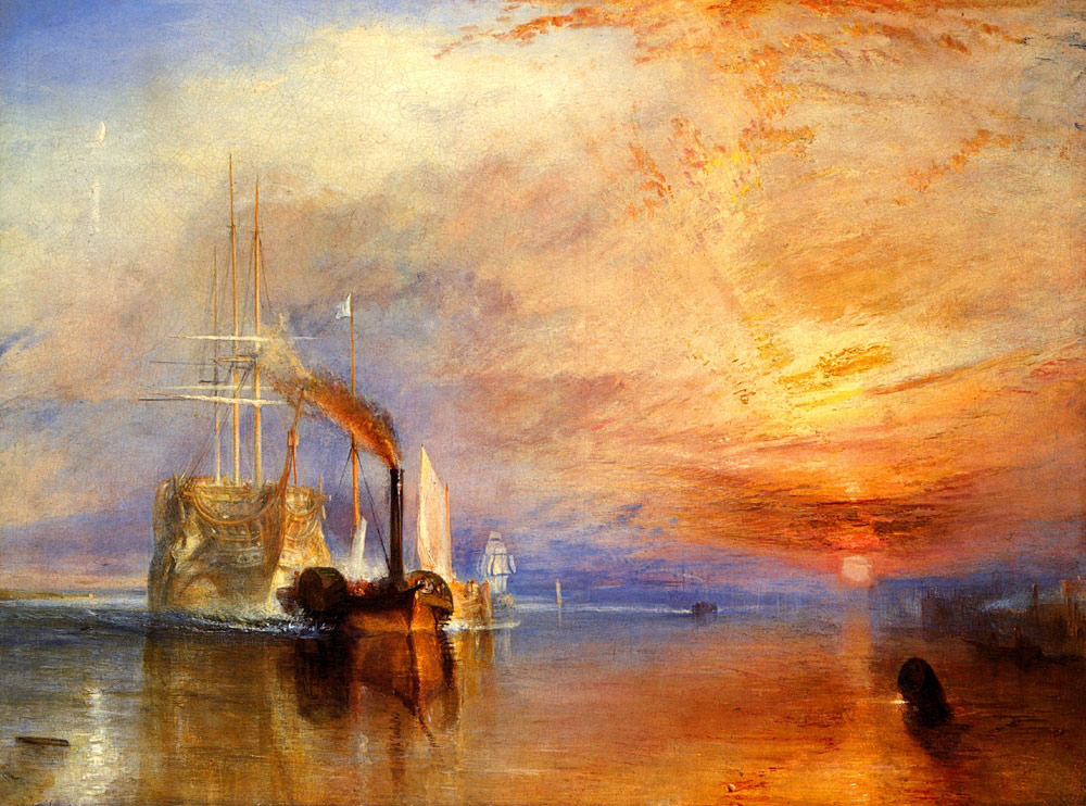 Fig. 2: J.M.W. Turner, The Fighting Temeraire tugged to her Last Berth to be broken up, 1839.